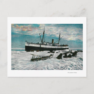 Nome, Alaska View of Steamer on Ice Edge Postcard