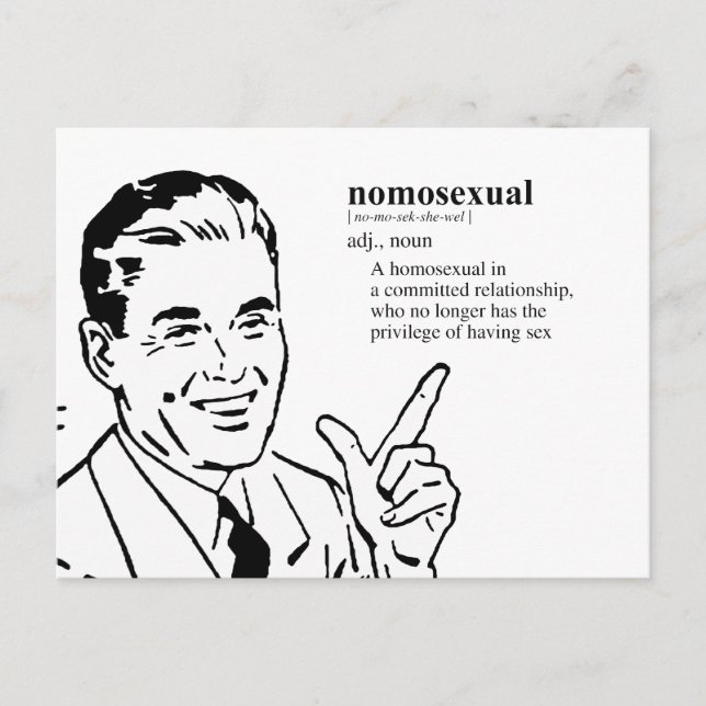 Nomosexual (definition) postcard (Front)