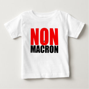NON à MACRON baby white tee