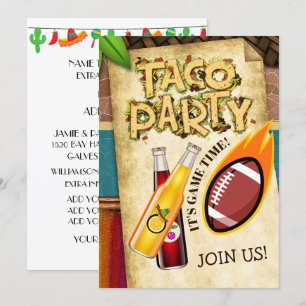Non Alcoholic Football Taco Party Invitation