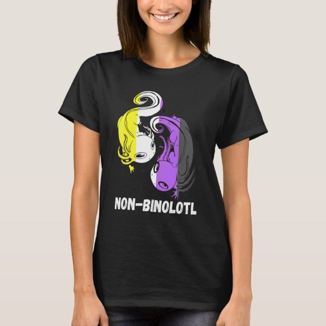 Non Binary Axolotl Genderqueer Pride Lgbt Nonbinar T-Shirt (Front)
