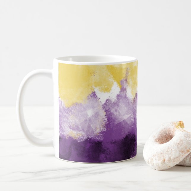Non Binary Colours Flag Coffee Mug (With Donut)