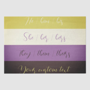 Non-binary custom text gift wrapping Tissue Paper