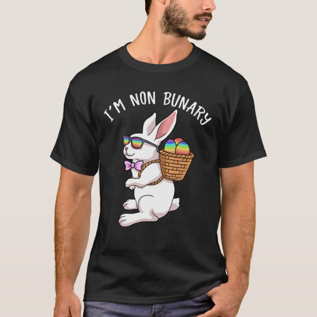 Non Binary Easter LGBT Gay Pride Non Bunary T-Shirt (Front)