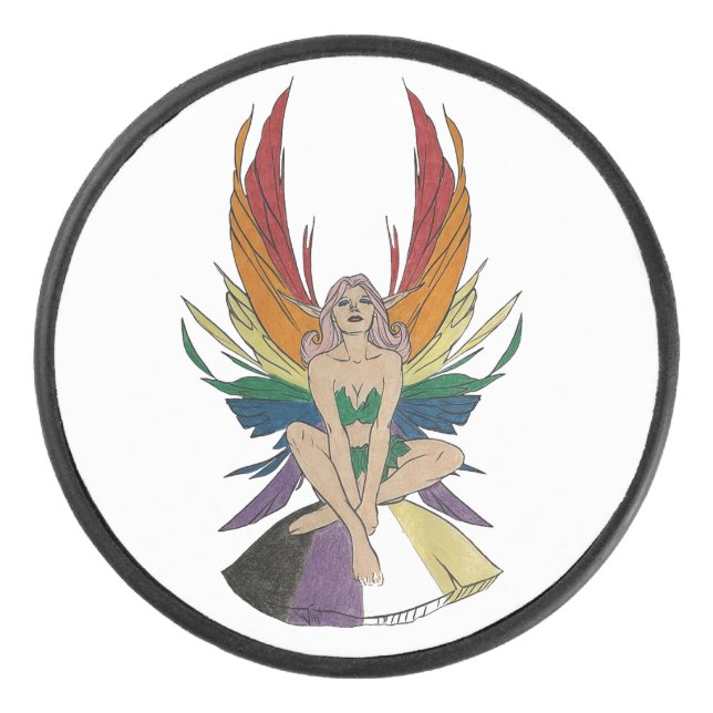 Non-binary Faerie Hockey Puck (Front)