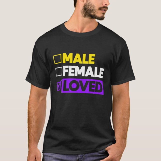 Non Binary Flag Agender Genderfluid Third Gender T-Shirt (Front)