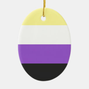 Non-Binary Flag Ceramic Ornament