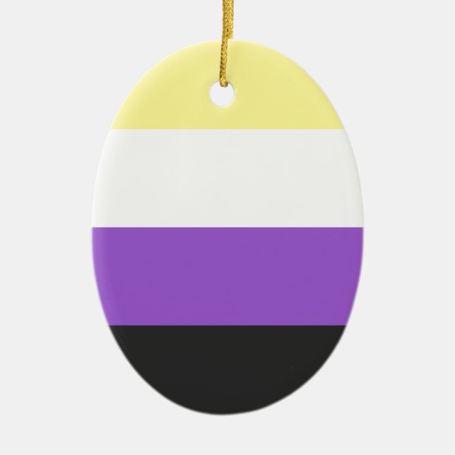 Non-Binary Flag Ceramic Ornament (Front)