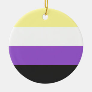 Non-Binary Flag Ceramic Ornament
