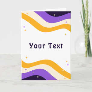 Non - Binary Flag Colours Pride & Sparkles Add Tex Card