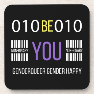 Non Binary Genderqueer Happy  Coaster
