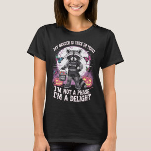 Non-binary Halloween Racoon Pronouns Not A Phase T-Shirt