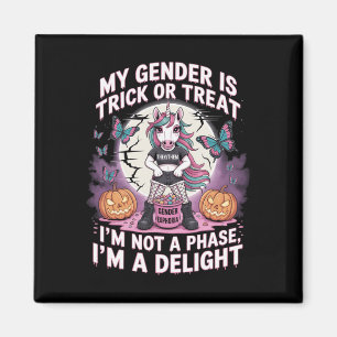 Non-binary Halloween Unicorn Pronouns Not A Phase  Magnet