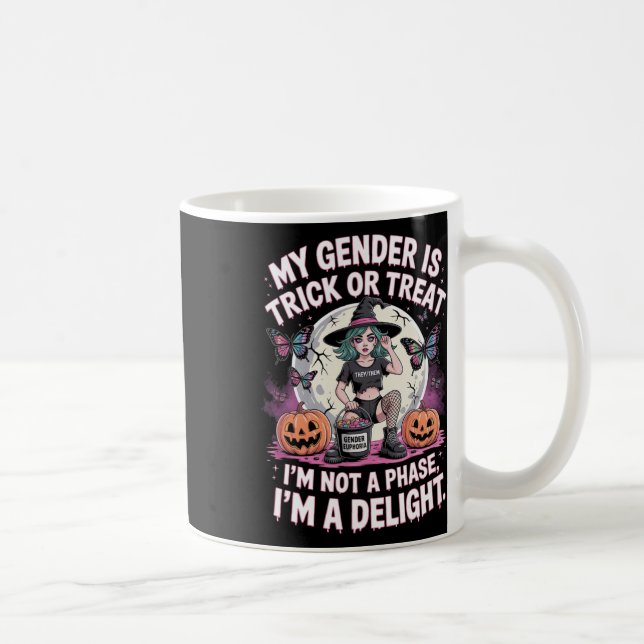 Non-binary Halloween Witch Pronouns Not A Phase Th Coffee Mug (Right)