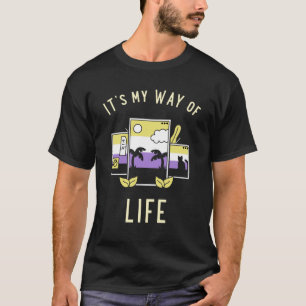 Non Binary Mauve, purple,  yellow and  white palm  T-Shirt