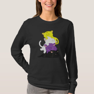 Non Binary Non Binary Cat Lgbt Agender Supporter T-Shirt