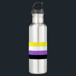Non Binary Pride 710 Ml Water Bottle<br><div class="desc">The non-binary flag was created in 2014 by activist Kye Rowan. Each stripe color represents different types of non-binary identities: Yellow for people who identify outside of the gender binary, white for nonbinary people with multiple genders, purple for those with a mixture of both male and female genders, and black...</div>