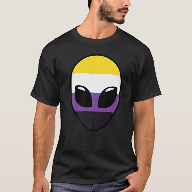 Non Binary Pride Flag  Alien Non Binary Flag T-Shirt (Front)