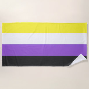 Non-Binary Pride flag Beach Towel
