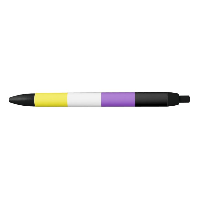 Non Binary Pride Flag Black Ink Pen (Front)