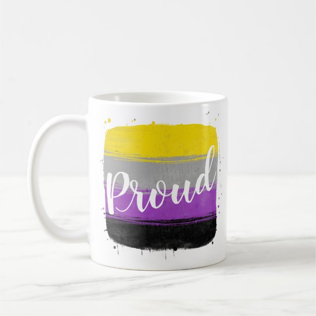 Non-Binary Pride Flag Coffee Mug (Left)