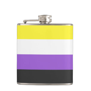 Non-Binary Pride flag Hip Flask