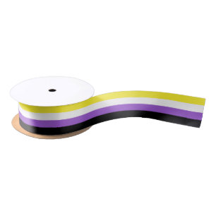 Non Binary Pride Flag Satin Ribbon