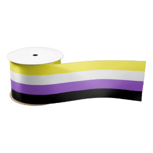 Non Binary Pride Flag Satin Ribbon