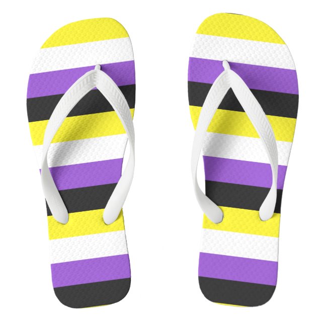 Non-Binary Pride flag Thongs (Footbed)