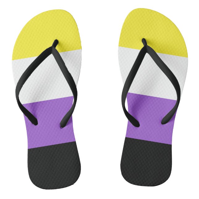 Non Binary Pride Flag Thongs (Footbed)