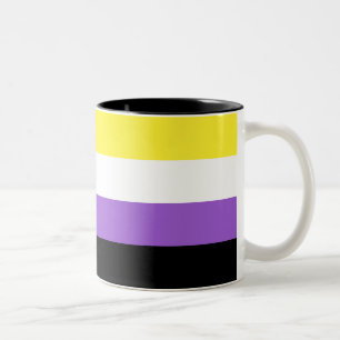 Non Binary Pride Flag Two-Tone Coffee Mug