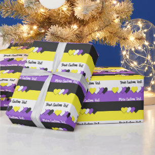 Non-binary pride flag with text wrapping paper