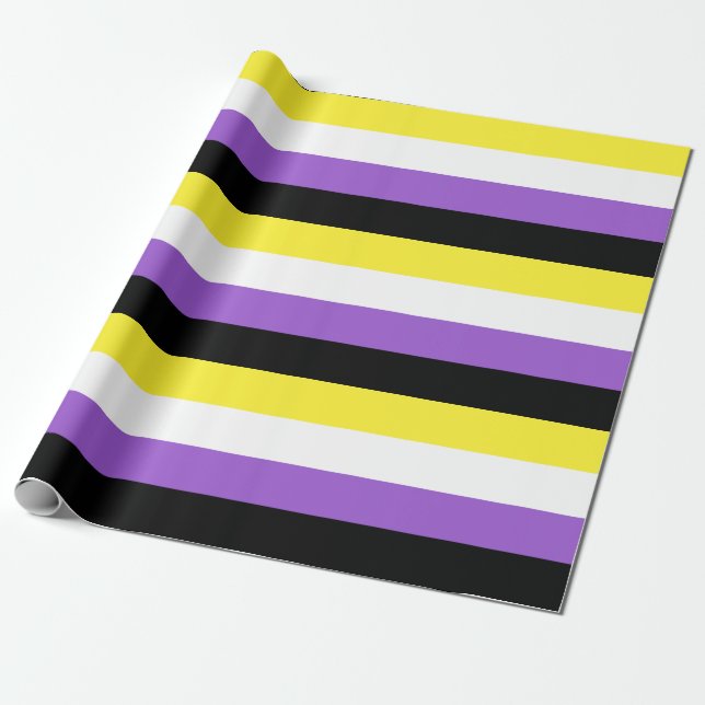 Non Binary Pride Flag Wrapping Paper (Unrolled)