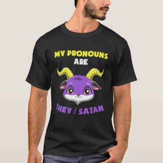 Non Binary Pride LGBTQ Satan Pronouns T-Shirt