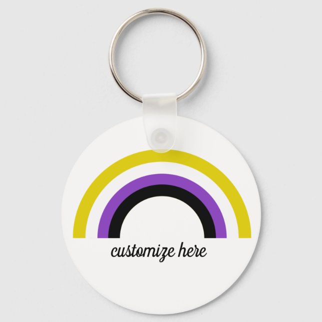 Non-Binary Rainbow Key Ring (Front)