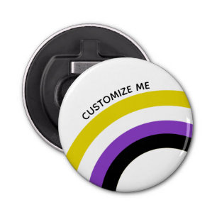 Non Binary Rainbow Non-Binary Flag Custom Bottle Opener