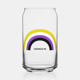 Non-Binary Rainbow Non Binary Pride Flag Can Glass