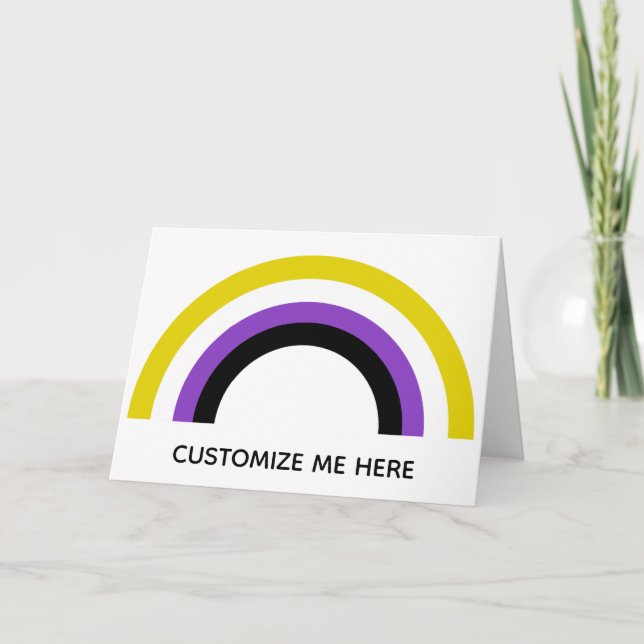 Non-Binary Rainbow Non Binary Pride Flag Custom Card (Front)
