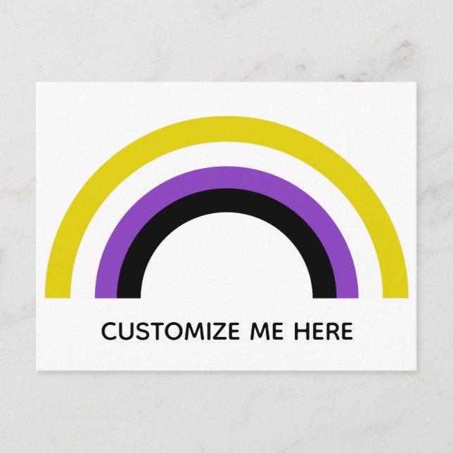 Non-Binary Rainbow Non Binary Pride Flag Custom Postcard (Front)
