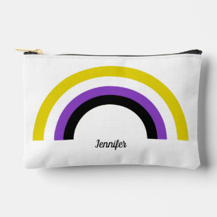 Non-Binary Rainbow Nonbinary Personalised Accessory Pouch