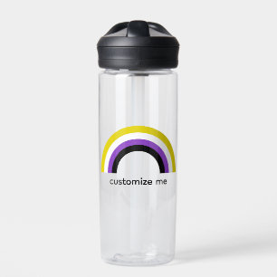 Non Binary Rainbow Pride Flag Personalized  Water Bottle