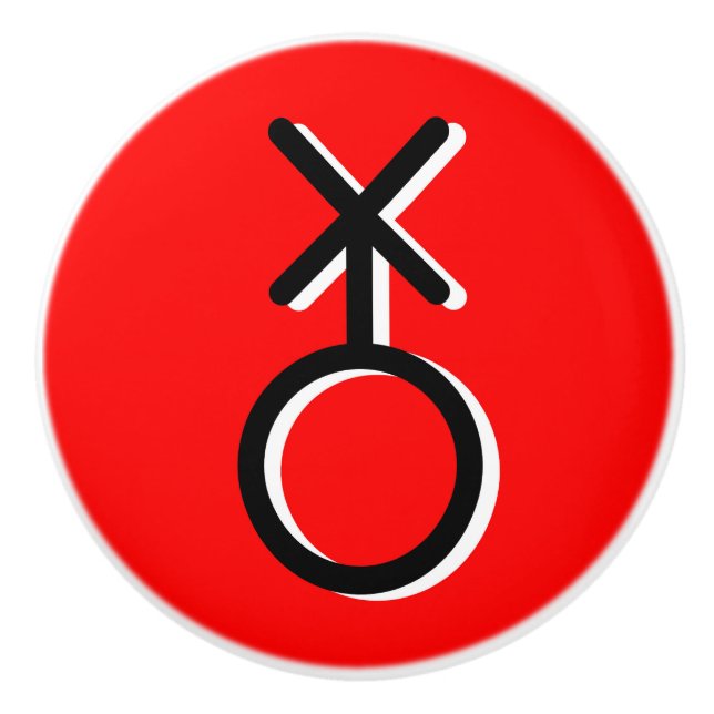 non binary symbol gender gay sexuality identity ceramic knob (Front)