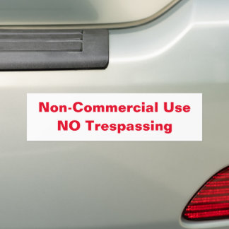 Non Commercial Use Bumper Sticker