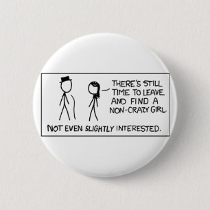 Non-Crazy Girl 6 Cm Round Badge