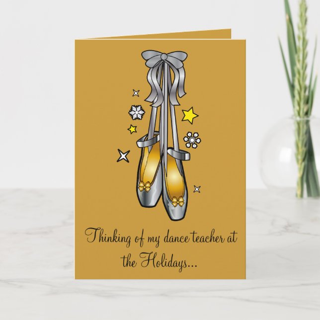 Non-Denominational Happy Holidays Dance Teacher Holiday Card (Front)