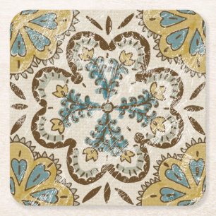 Non-Embellished Batik Square II Paper Coaster