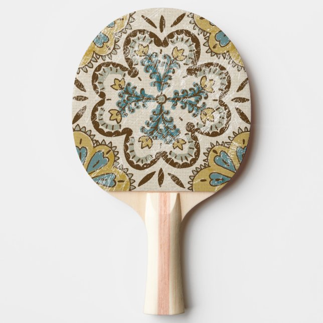 Non-Embellished Batik Square II Ping Pong Paddle (Front)