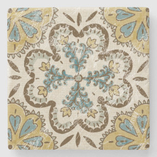 Non-Embellished Batik Square II Stone Coaster