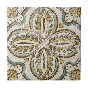Non-Embellished Batik Square III Ceramic Tile