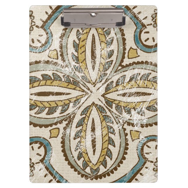 Non-Embellished Batik Square III Clipboard (Front)